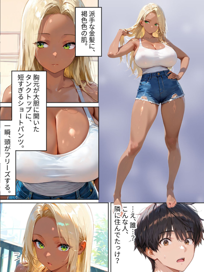 隣の黒ギャル人妻は、寂しがり屋だった。 モザイク版【hentai エロ漫画】 サンプル画像