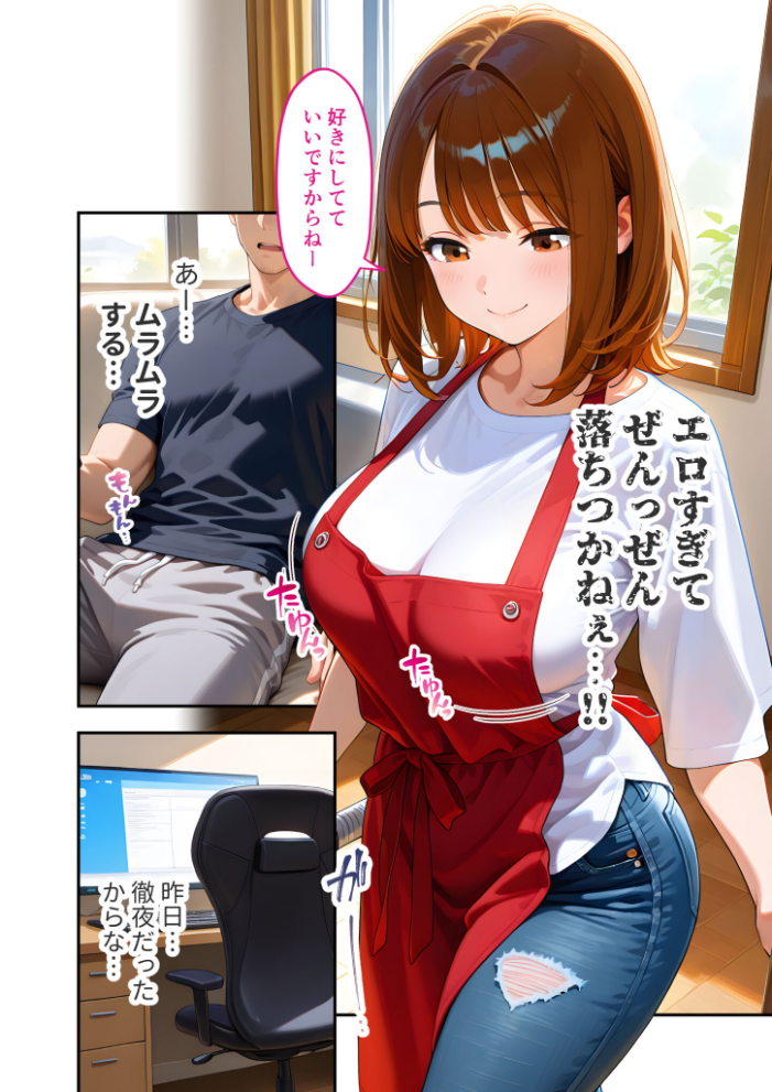 家性婦の御手洗さんは竿のお片付けまでしてくれる 〜爆乳・爆尻持ちのド変態シゴデキ美女〜 モザイク版【hentai エロ漫画】 サンプル画像
