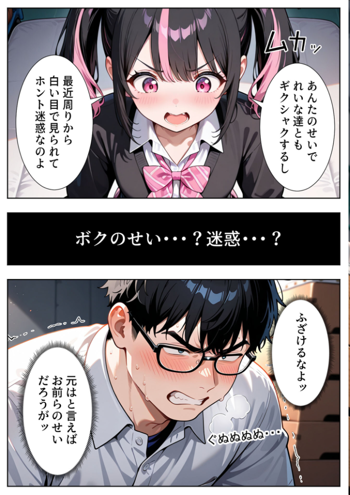 いじめられてた陰キャのボクがクール系巨乳ギャルに中●し報復した話〜黒川あやか イケナイ関係編〜 モザイク版【hentai エロ漫画】 サンプル画像