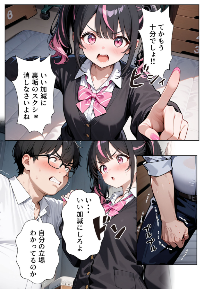 いじめられてた陰キャのボクがクール系巨乳ギャルに中●し報復した話〜黒川あやか イケナイ関係編〜 モザイク版【hentai エロ漫画】 サンプル画像
