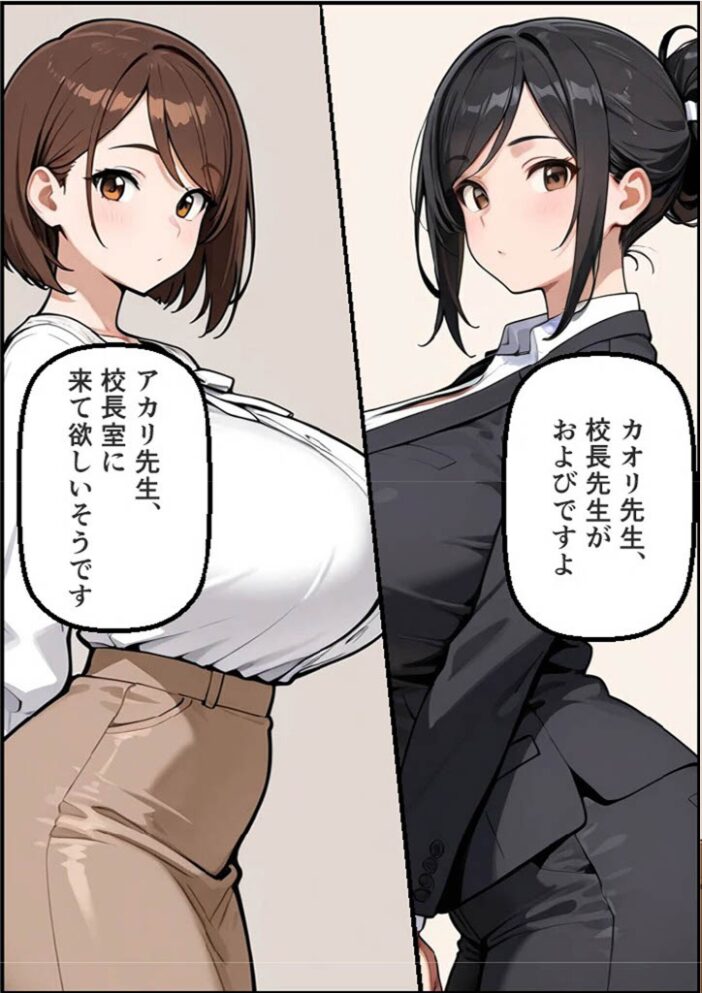 闘乳日誌-美人巨乳教師対決- モザイク版【hentai エロ漫画】 サンプル画像